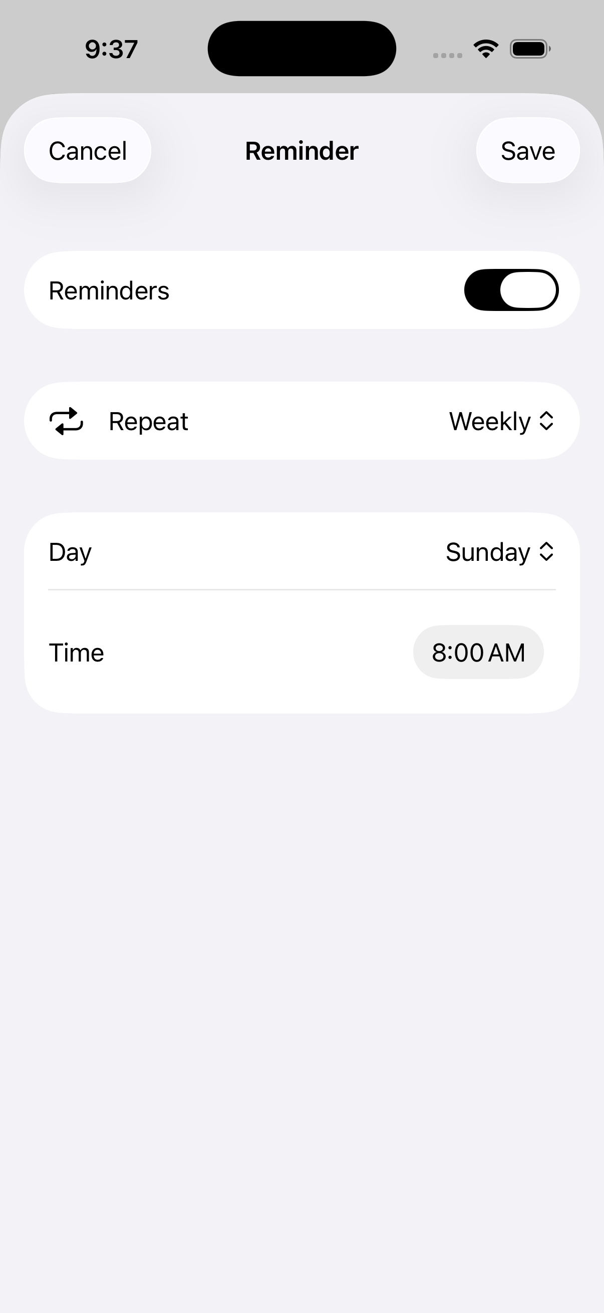 fitstitch reminders and dashboard